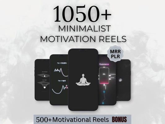 1050+ Minimalist Motivation Reels Bundle | Animation Video Content | MRR/PLR | Digital Download for Reels, TikTok, Shorts