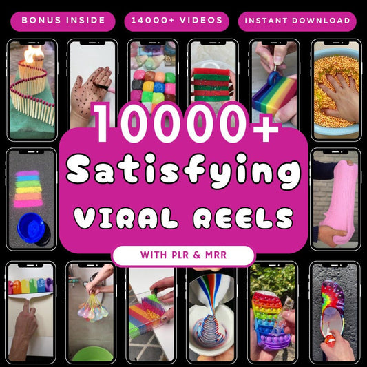 10,000+ Satisfying ASMR Viral Reels Bundle | TikTok, Instagram, YouTube Shorts | Slime, Soap Cutting, Crafting, Crushing & More | MRR/PLR