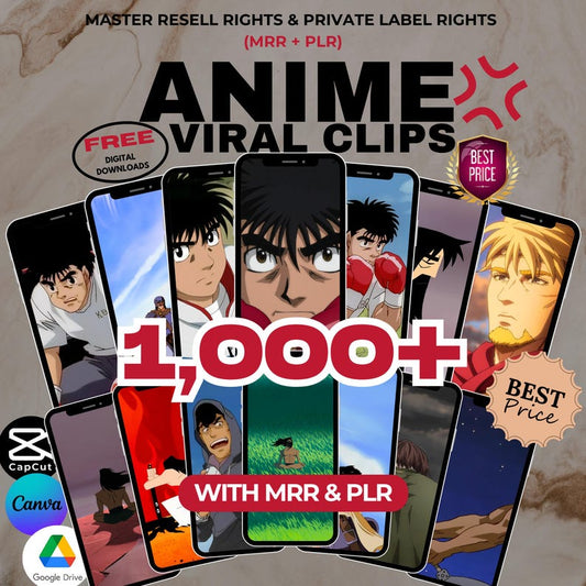 1,000+ Viral Reels Videos Anime Bundle, Viral Anime Clips, Youtube Shorts & Tiktok, Instagram Mrr/PLR, Anime Reels, Anime Clips, Anime